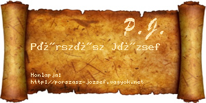 Pórszász József névjegykártya